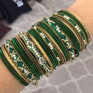 Green and gold Indian Bracelets!